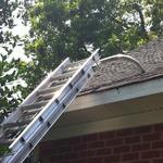 A stand off or 'bull horns' keep the ladder from damaging your home.