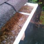 Clogged gutters can cause water to back up,, causing rotten wood and other damage.